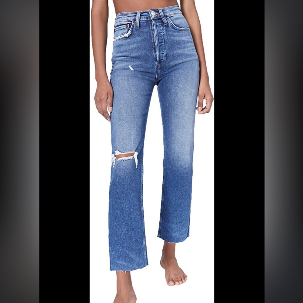 Re/done ultra high rise stovepipe jeans